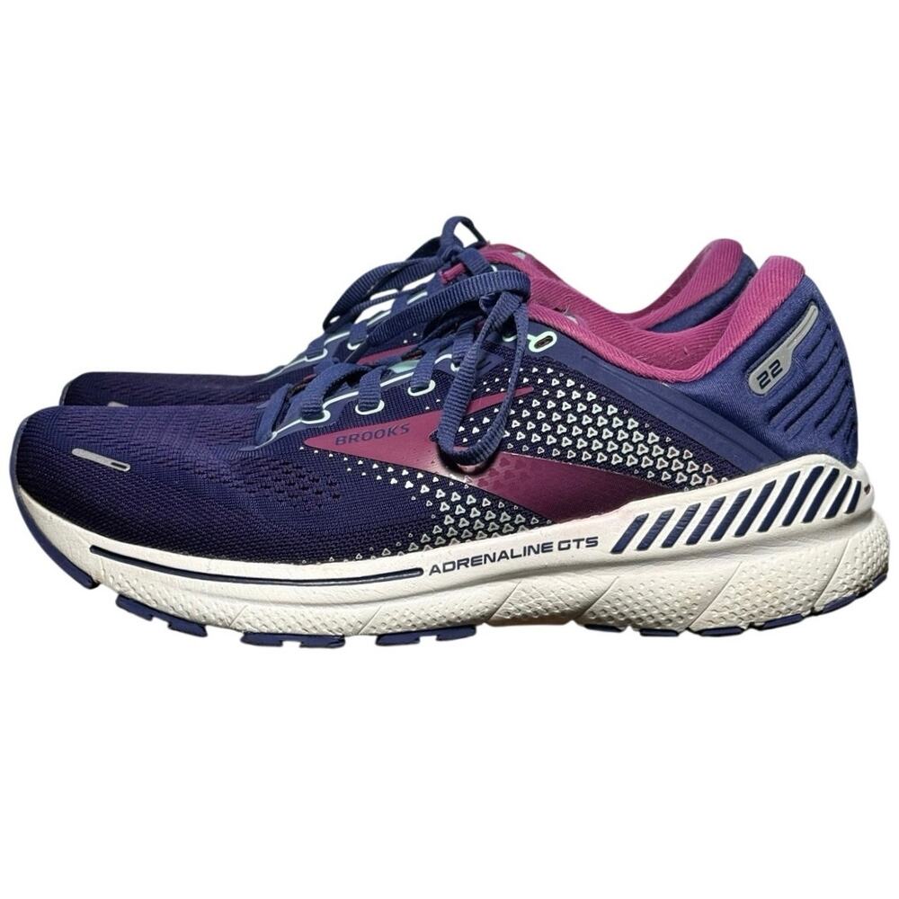 Brooks Adrenaline GTS 22 Womens Size 8.5 Medium B Navy Purple Pink 1203531B403